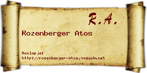 Rozenberger Atos névjegykártya